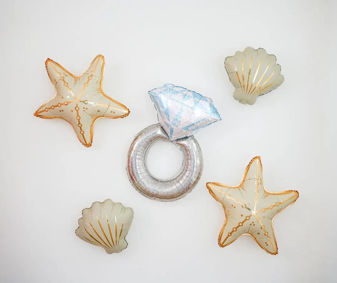 Seashell Balloons Shell Bridal Shower Decor Under the Sea Bachelorette Party Decorations Ocean Su... | Etsy (Global)