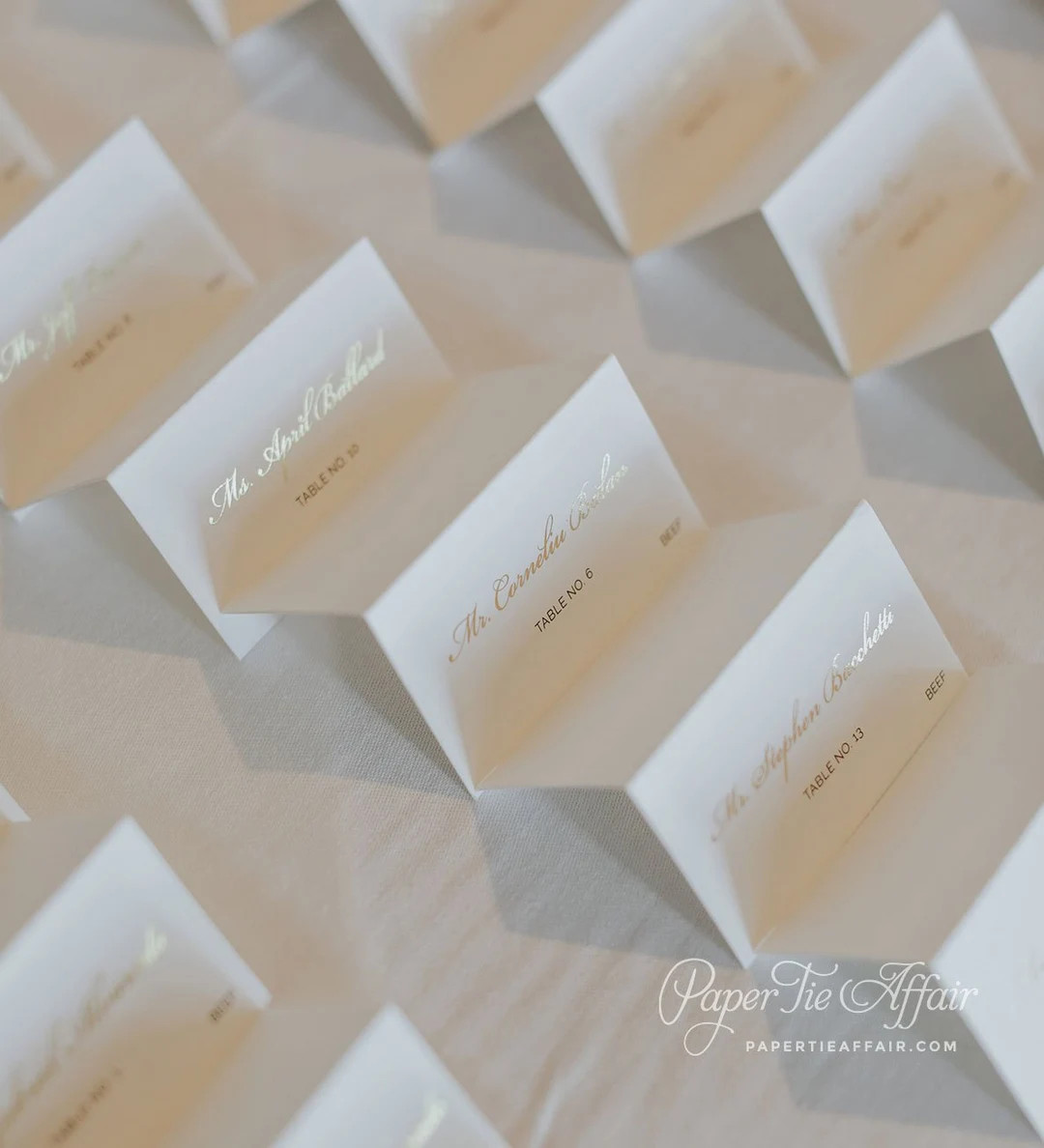 Gold Foil Wedding Place Cards, Wedding Escort Card, Calligraphy Script, Wedding Table Cards, Plac... | Etsy (US)
