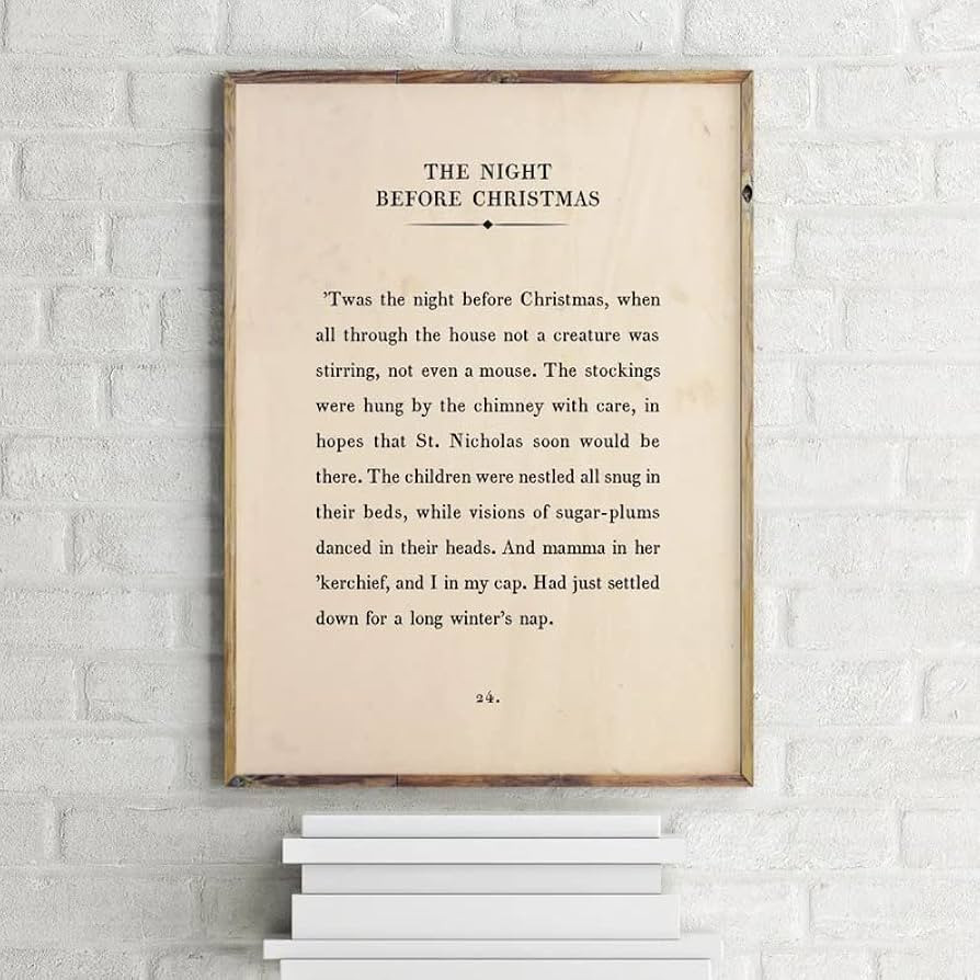 Twas the Night Before Christmas, Wall Art Poster, Holiday Wall Decoration Poster. Christmas Decor... | Amazon (US)
