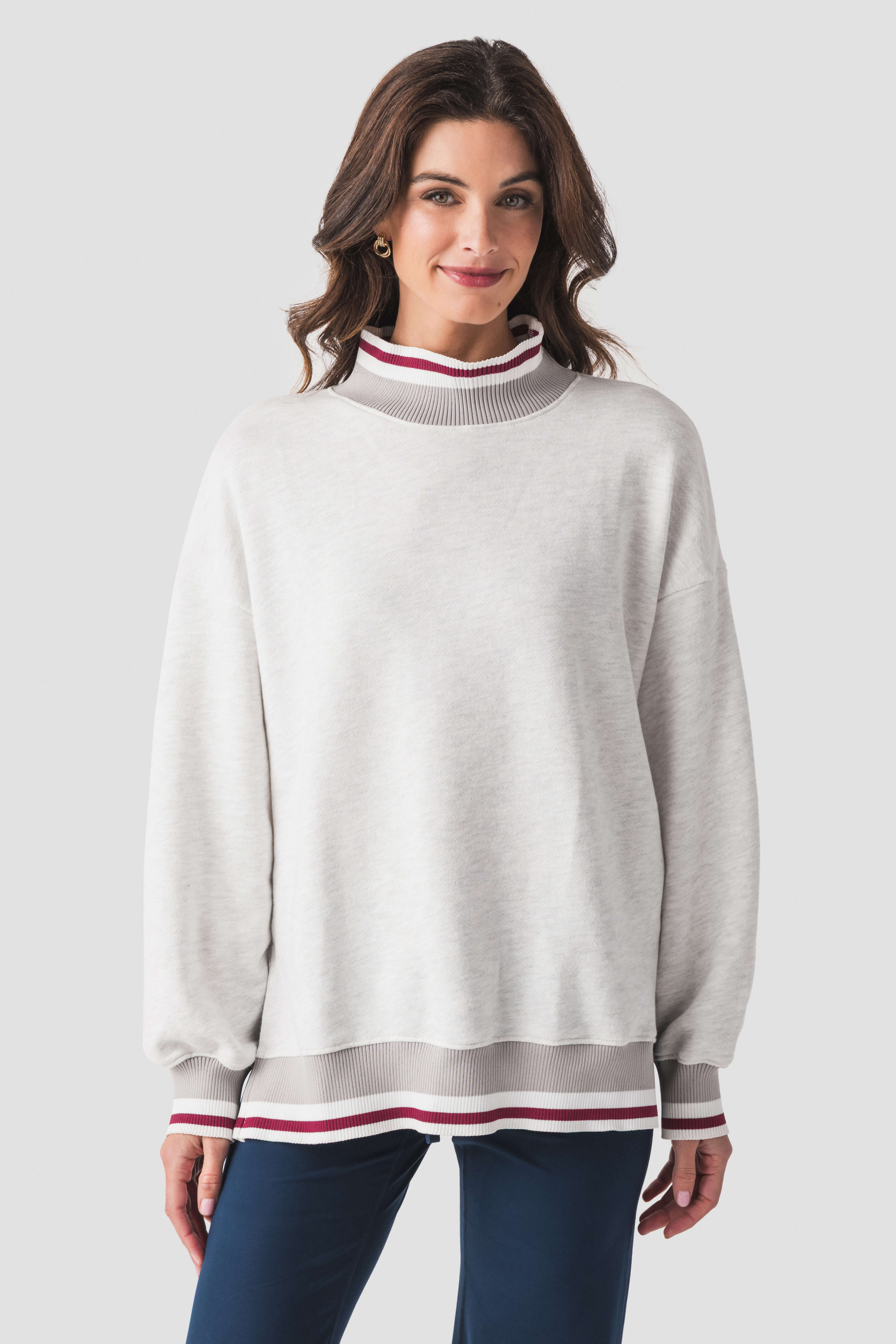 Bucketlist Mock Neck Sweatshirt Top | Social Threads