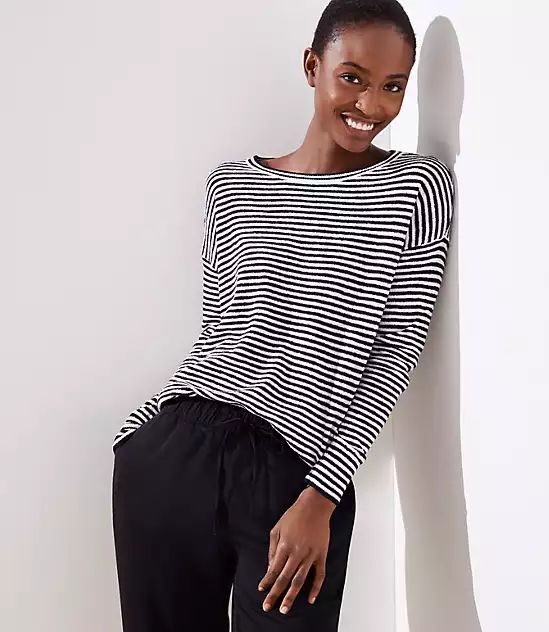 Striped Shirttail Sweater | LOFT