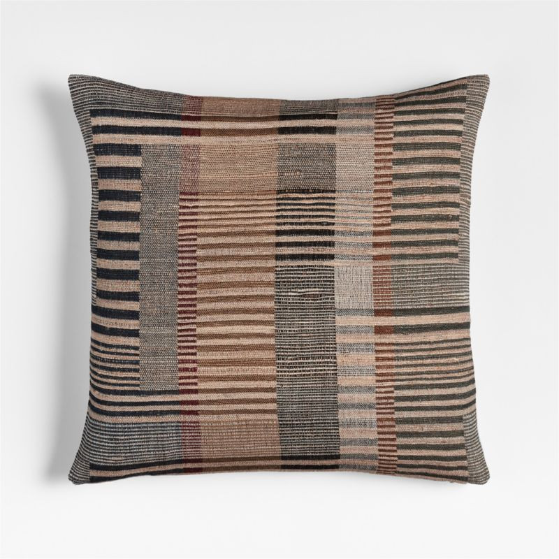 Etta Silk Wool Blend 20"x20" Multi Throw Pillow with Feather Insert + Reviews | Crate & Barrel | Crate & Barrel