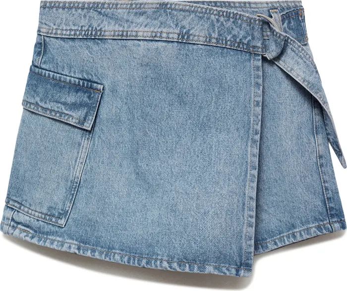 MANGO Denim Cargo Wrap Miniskort | Nordstrom | Nordstrom