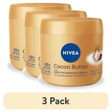 (3 pack) NIVEA Cocoa Butter Body Cream for Dry Skin with Vitamin E, 48Hr Moisturizer, 16 oz | Walmart (US)