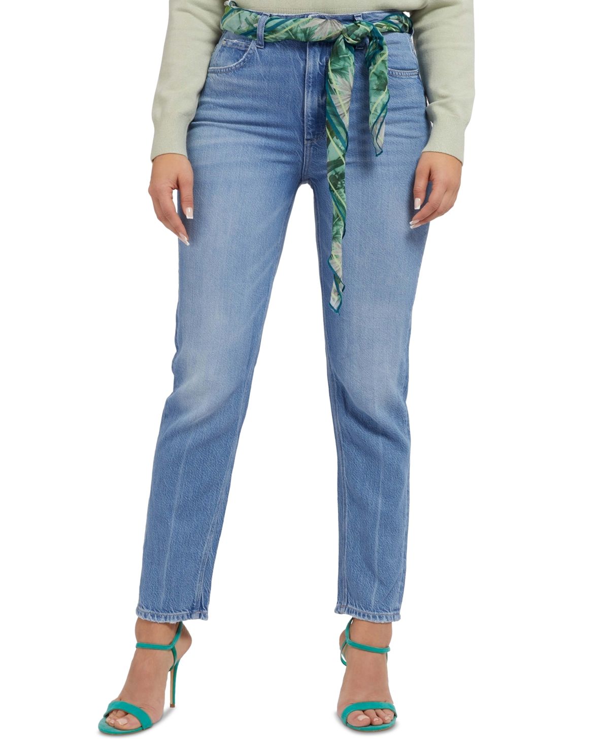 Guess Women's Scarf-Belt Mom Jeans | Macys (US)