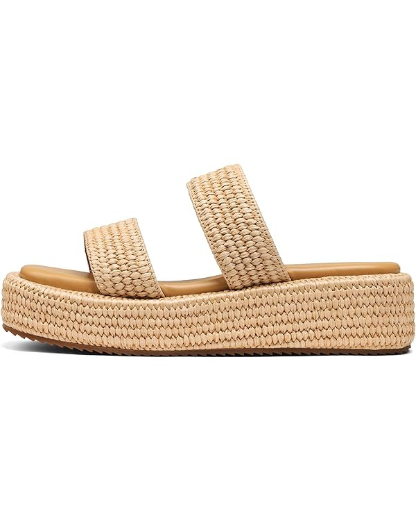 EQAUDES Platform Slip on Espadrille Sandals for Women Wedges Slides Bohemia Sandals Flatform Open... | Amazon (US)
