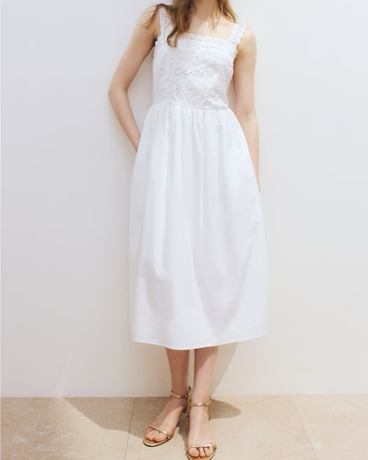 White midi dress 

#LTKSeasonal