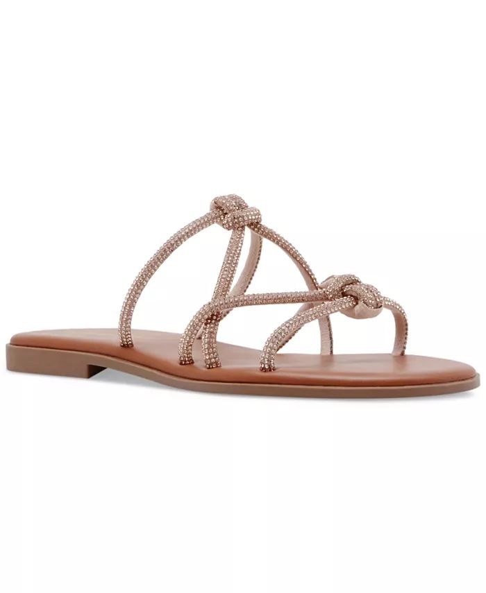 Madden Girl Twain Strappy Knotted Rhinestone Slide Sandals - Macy's | Macy's