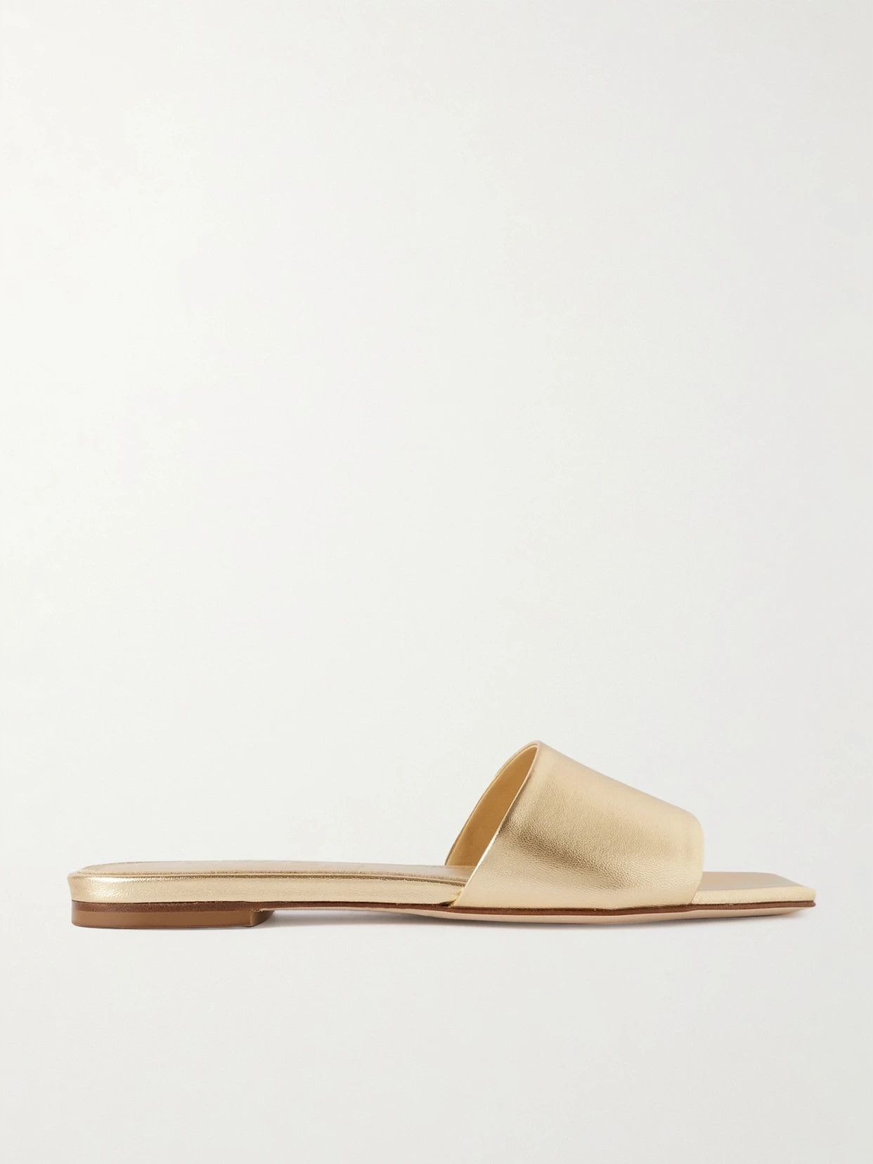 Aeyde - Anna Metallic Leather Slides - Gold | NET-A-PORTER (US)