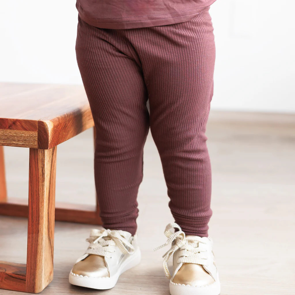 BAMBOO RIB LEGGINGS- Black Cherry | millie + roo