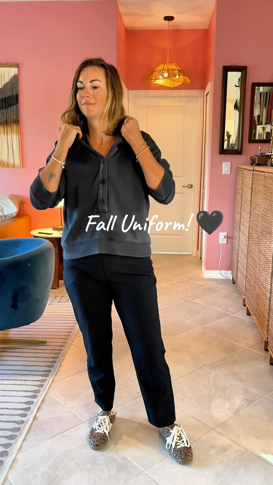 Current look I’m obsessed with. It’s super comfy, easy, and can be styled in so many ways. Imagine it with thick chunky jewelry? A cute purse? As a very active Mom, this look works for errands, school pick ups, quick coffee with friends. It’s also perfect for travel and on planes. I’ll be wearing it on repeat this Fall and winter. 

#LTKTravel #LTKMidsize #LTKOver40