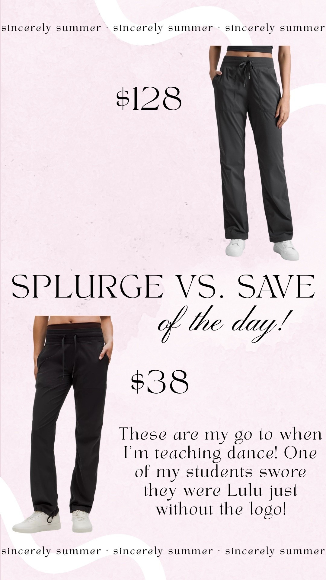Splurge vs. save! Obsessed with the CRZ dance studio pant dupes! One of my go tos for teaching dance or barre! 

#LTKfitnessgoals #LTKootd #LTKActive