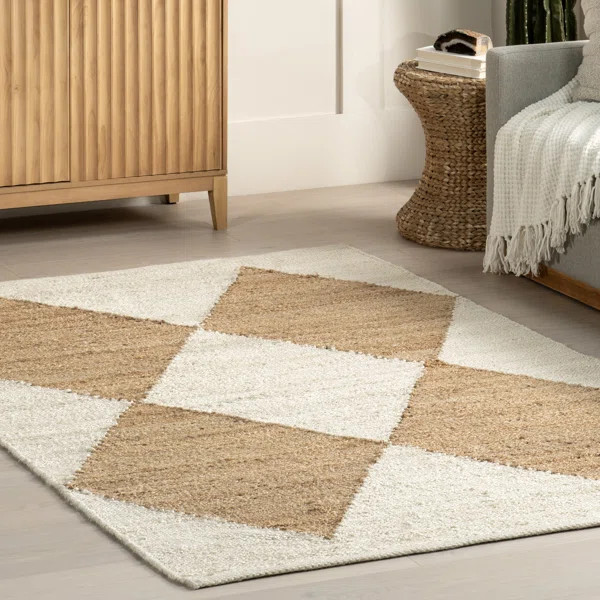 Pandora Diamond Checkered Jute Area Rug | Wayfair North America