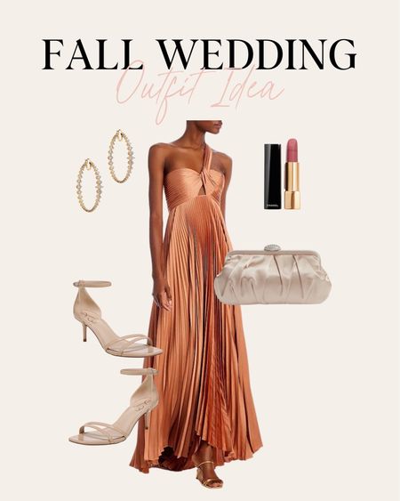 Fall wedding guest look. I love this pleated dress and nude heels! 

#LTKSeasonal #LTKstyletip #LTKwedding