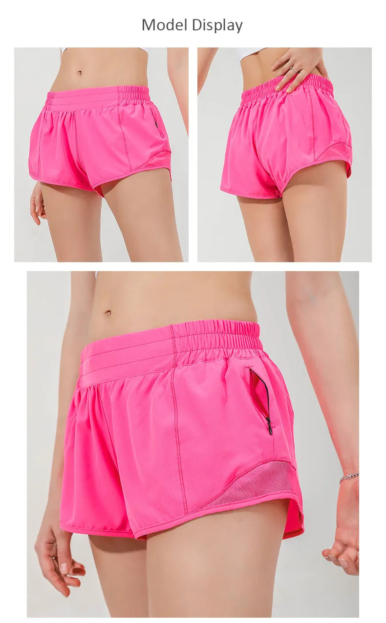 L 8248 Hot Low Rise Lined Shorts Breathable Yoga Shorts Built In Continuous Drawcord Sports Short... | DHGate