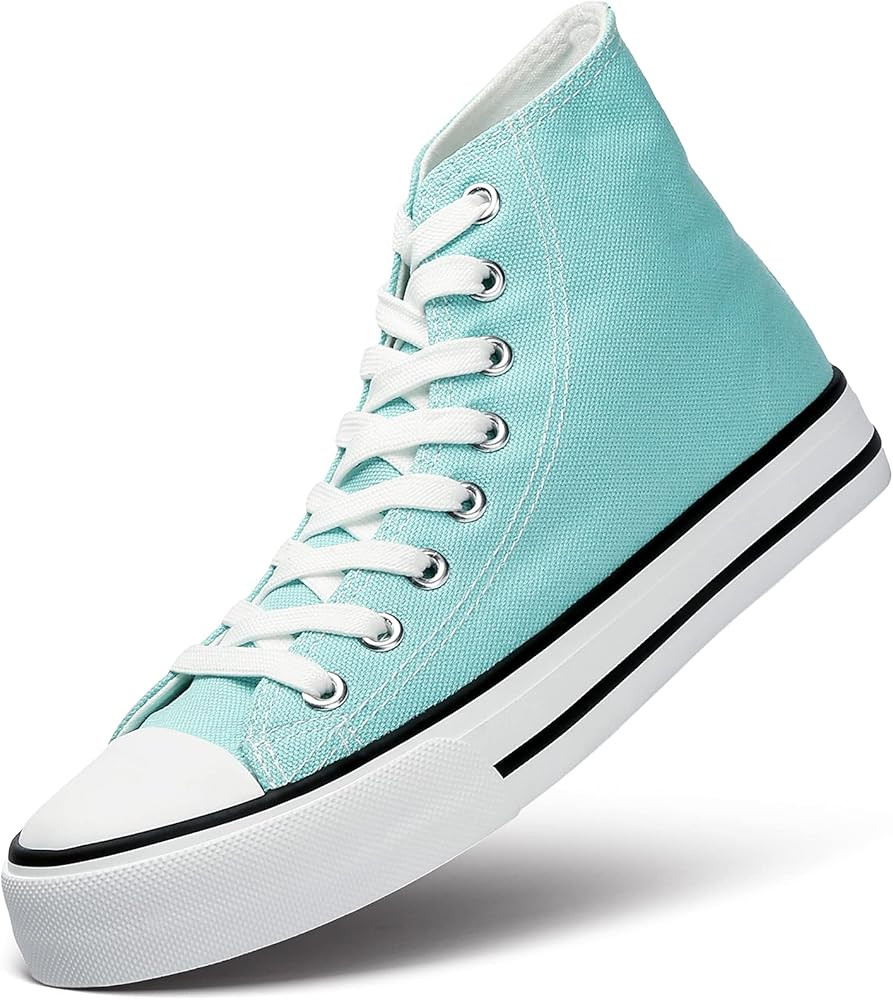 ZGR Womens Canvas Sneakers High Top Lace ups Casual Walking Shoes | Amazon (US)