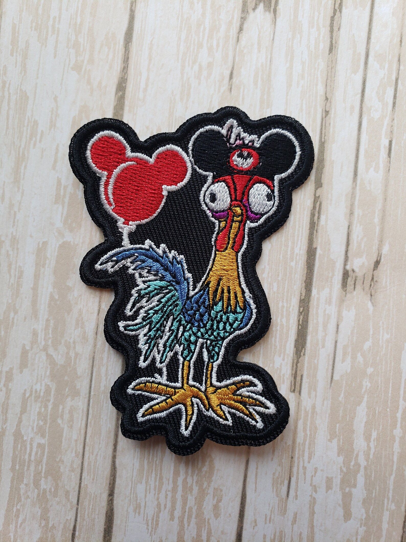 IN STOCK Now 3" Disneyland Disney Hei Hei Rooster Mickey Hat Balloon Fabric Embroidered Iron On P... | Etsy (US)