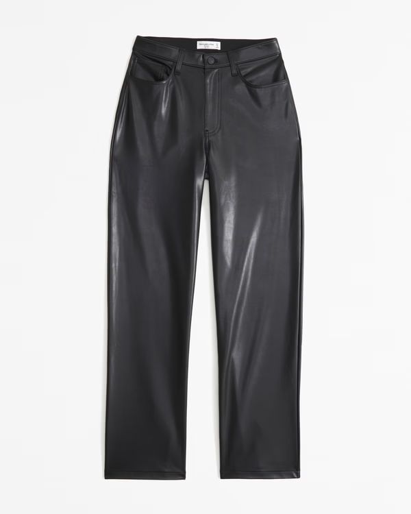 Women's Curve Love Vegan Leather High Rise Loose Pant | Women's Bottoms | Abercrombie.com | Abercrombie & Fitch (UK)