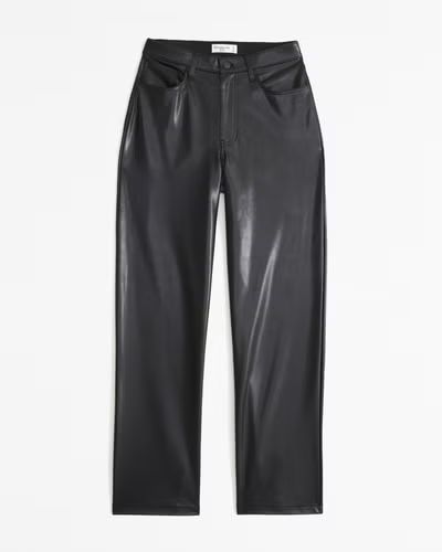 Curve Love Vegan Leather High Rise Loose Pant | Abercrombie & Fitch (US)