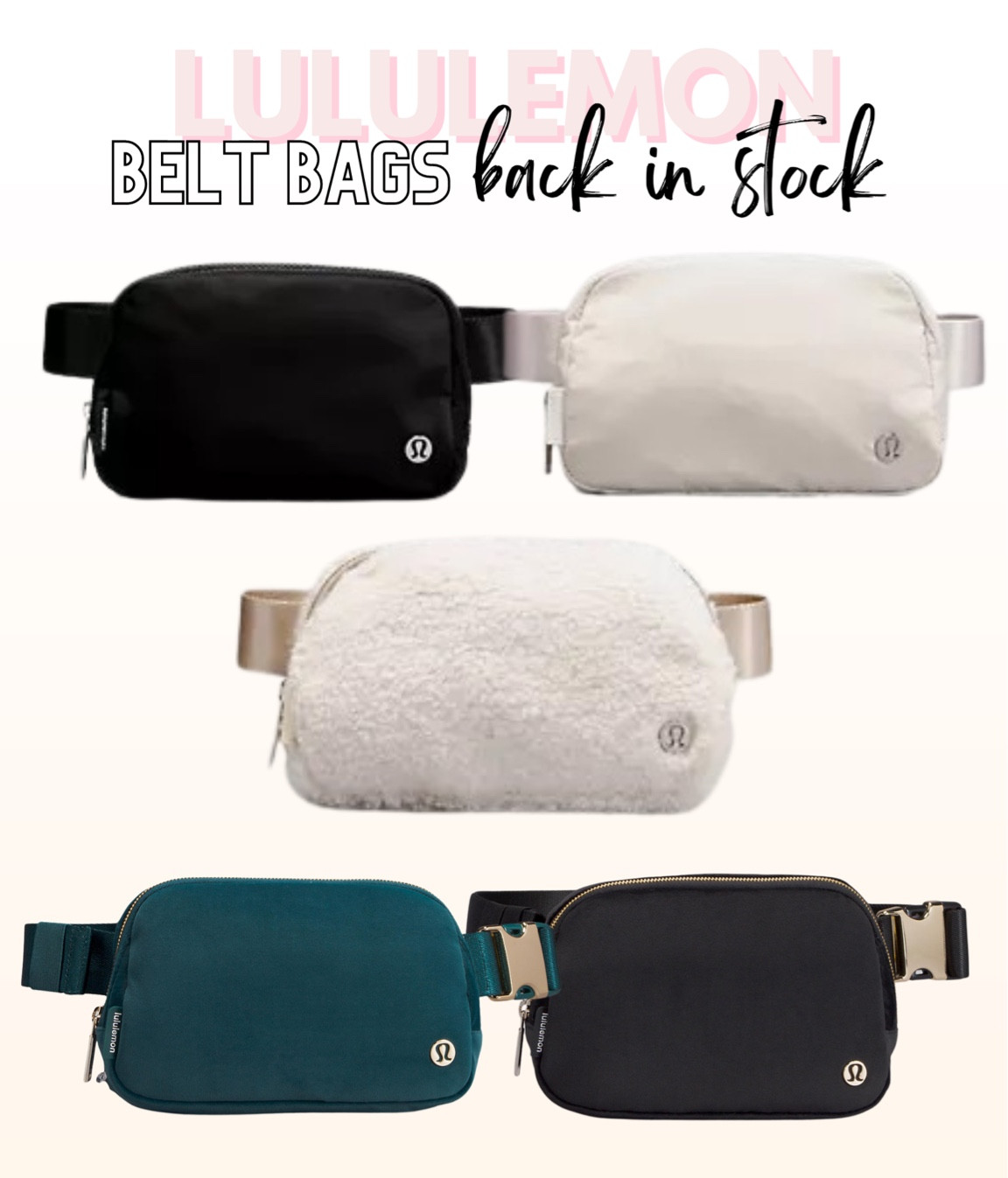 Lululemon belt bags in stock, gifts for her, gift guide, arrives by Christmas 

#LTKHoliday #LTKFind #LTKGiftGuide