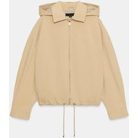 Zara - Detachable Hood Jacket - Taupe Brown - S - Woman | Zara US