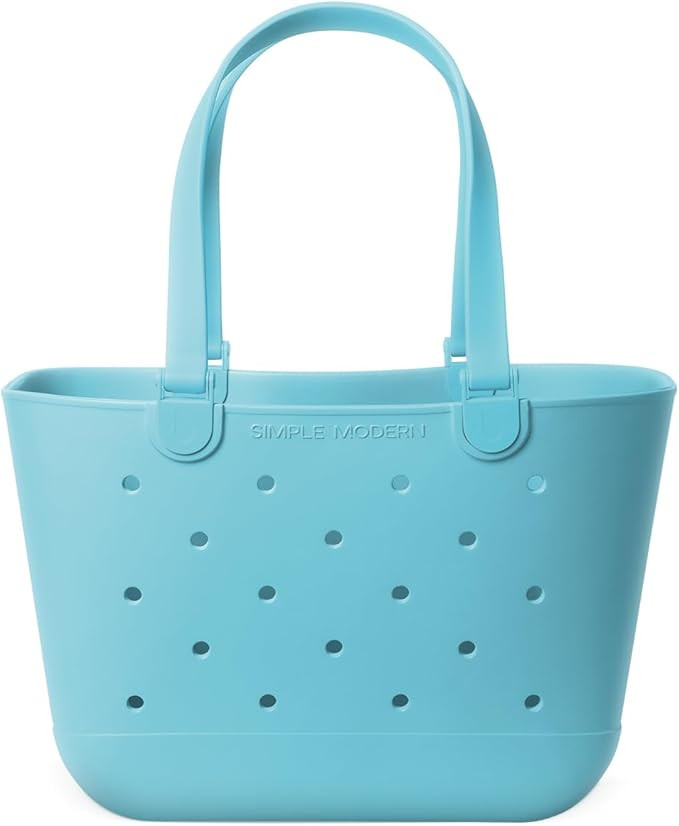 Simple Modern Large Beach Bag | Waterproof Getaway Rubber Tote with Zipper Pocket for Travel, Poo... | Amazon (US)
