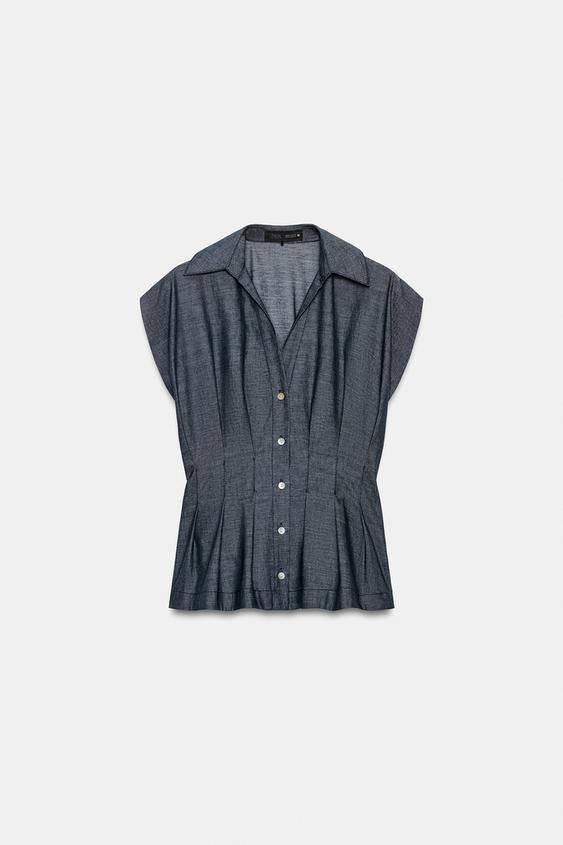FITTED LINEN BLEND SHIRT WITH DARTS | Zara US