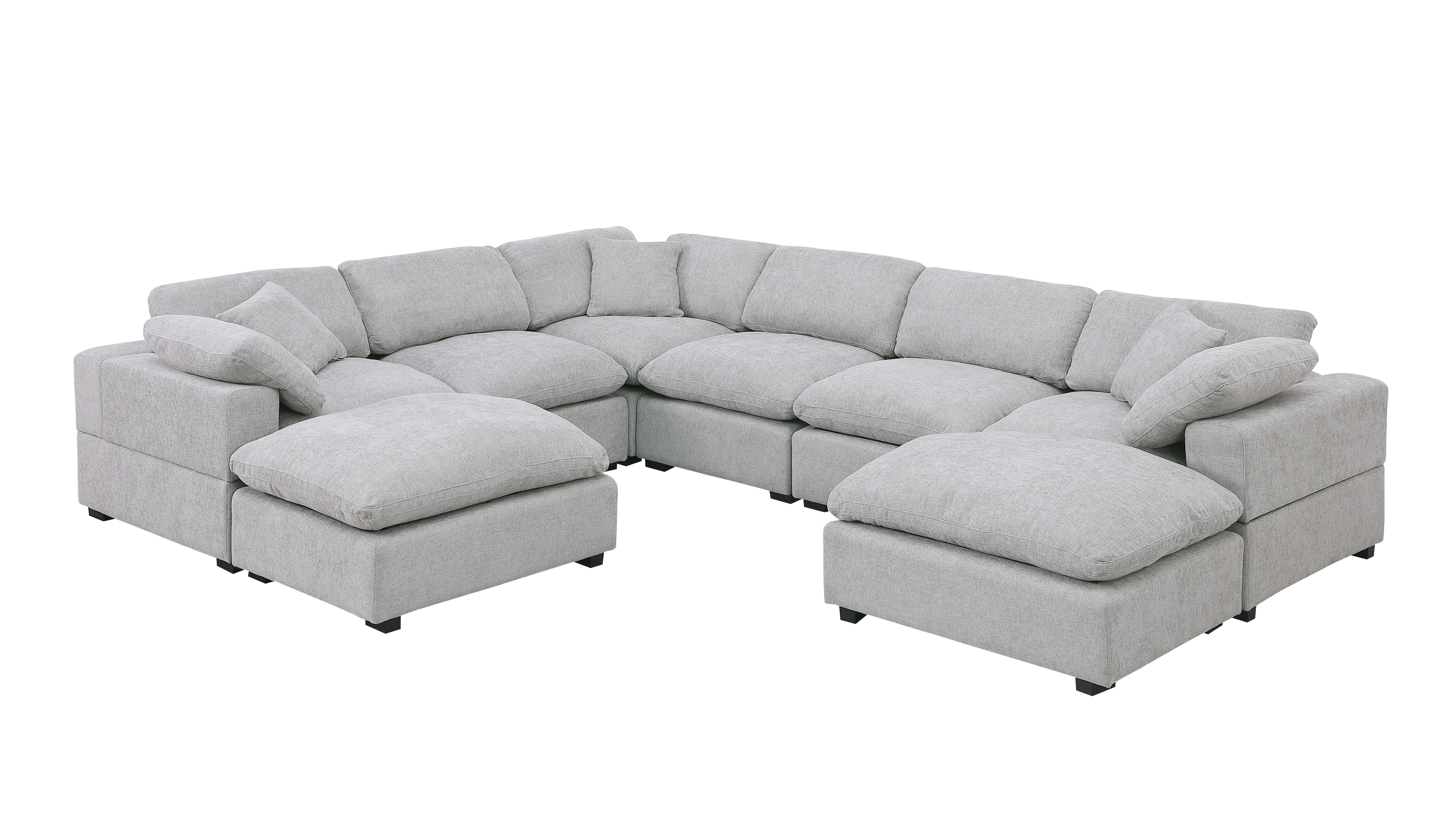 Latitude Run® Worthland 143.2" Wide Chenille Reversible Corner Sectional Sofa Couch(8- Piece) & ... | Wayfair North America