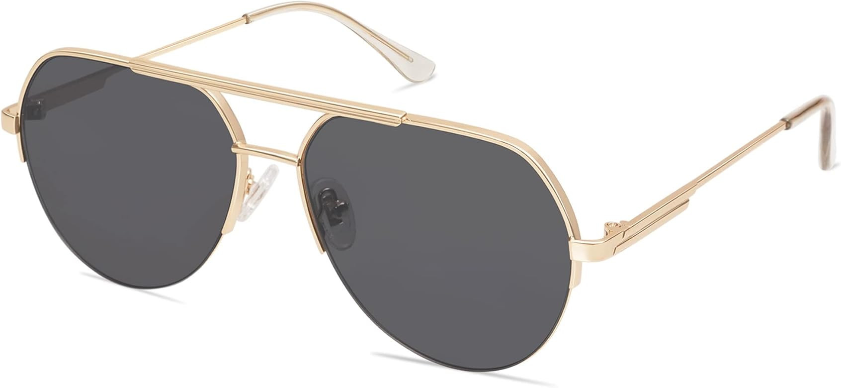 SOJOS Retro Aviator Sunglasses for Women Men Semi-Rimless Shades Designer Sun Glasses UV400 SJ118... | Amazon (US)