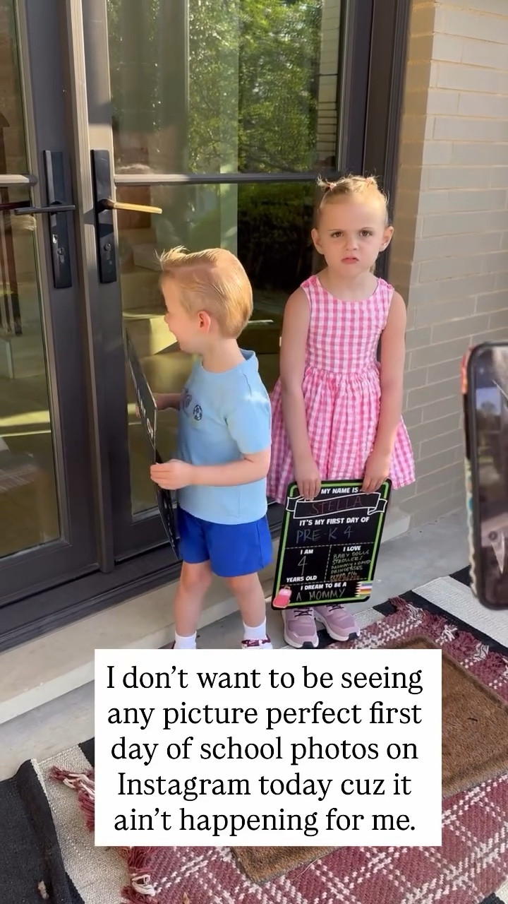 First day of school 😂❤️ I don’t want to see any picture perfect first day of school photos because it ain’t happening for me.

#LTKSeasonal #LTKKids #LTKFamily