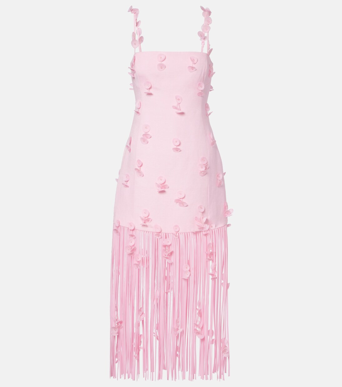 Juliana floral-appliqué linen-blend cocktail dress | Mytheresa (US/CA)