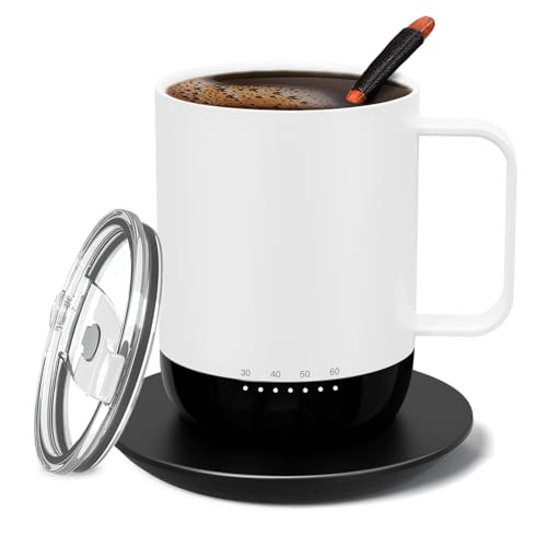 Vsitoo S3 Pro Smart Mug, Temperature Control Smart Mug,Heated Coffee Mug, Improved Design,Smart LED Light/APP Control/Auto Sleep/3-Level Temperature Setting (White) | Amazon (US)
