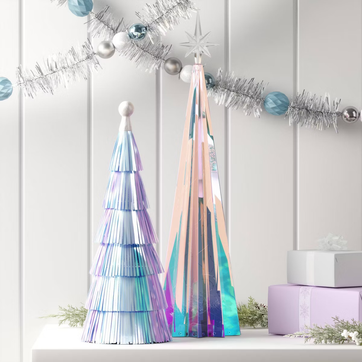 12" Christmas Tinsel Tree Decor Iridescent - Wondershop™ | Target