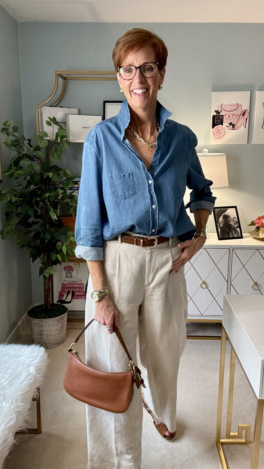 Getting dressed doesn't have to mean starting from scratch every morning.
That's exactly why I created this Outfit Formula.

Instead of showing another outfit you'll scroll past, this series breaks down why an outfit works so you can recreate it using pieces you already own—or identify the one piece that's missing from your wardrobe.

Outfit 002 combines a denim shirt with linen trousers, finished with warm neutral accessories. It's balanced, timeless, and incredibly versatile, making it one of those combinations you'll reach for again and again.

Save this formula for later, send it to someone who always says, "I have clothes...I just don't know what to wear," and if you're looking to build this outfit, everything is linked in my ShopMy for easy shopping.

#ClassicStyle #LinenTrousers #WomenOver40Style #TimelessWardrobe #OutfitFormula

#LTKOver40 #LTKootd #LTKTall