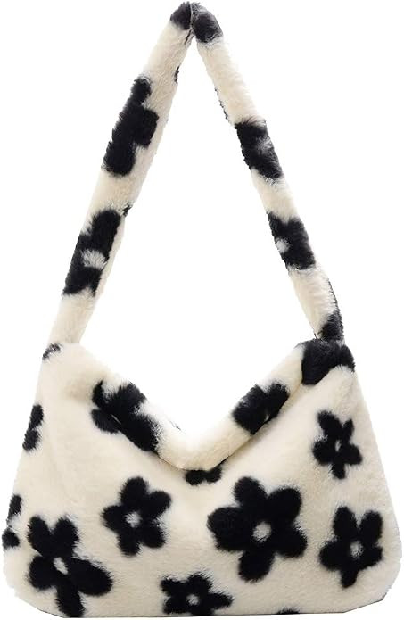 Plush Underarm Bag, Kexle Ladies Fluffy Shoulder Bag, Women Furry Plush Handbag for Autumn and Wi... | Amazon (US)