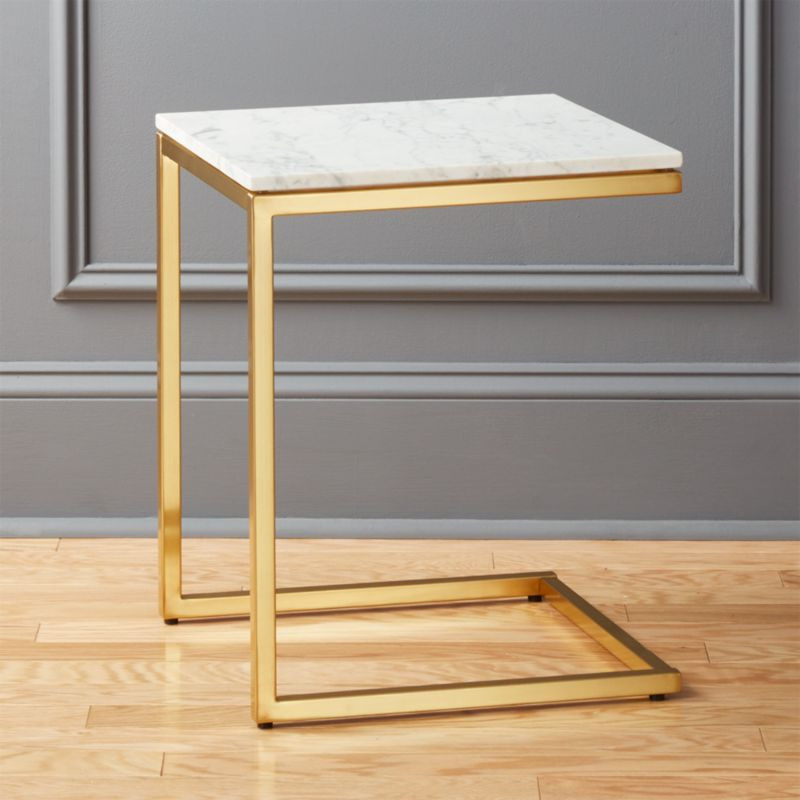 Smart Marble Brass C Table | CB2