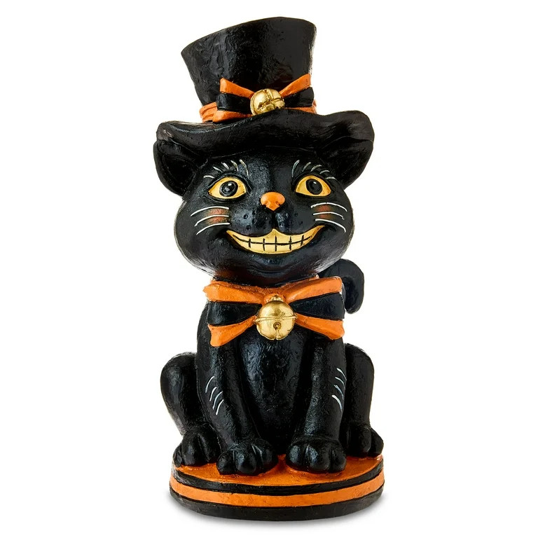 Resin Vintage Cat Tabletop Decor, Black & Orange, 10", Halloween by Way To Celebrate - Walmart.co... | Walmart (US)