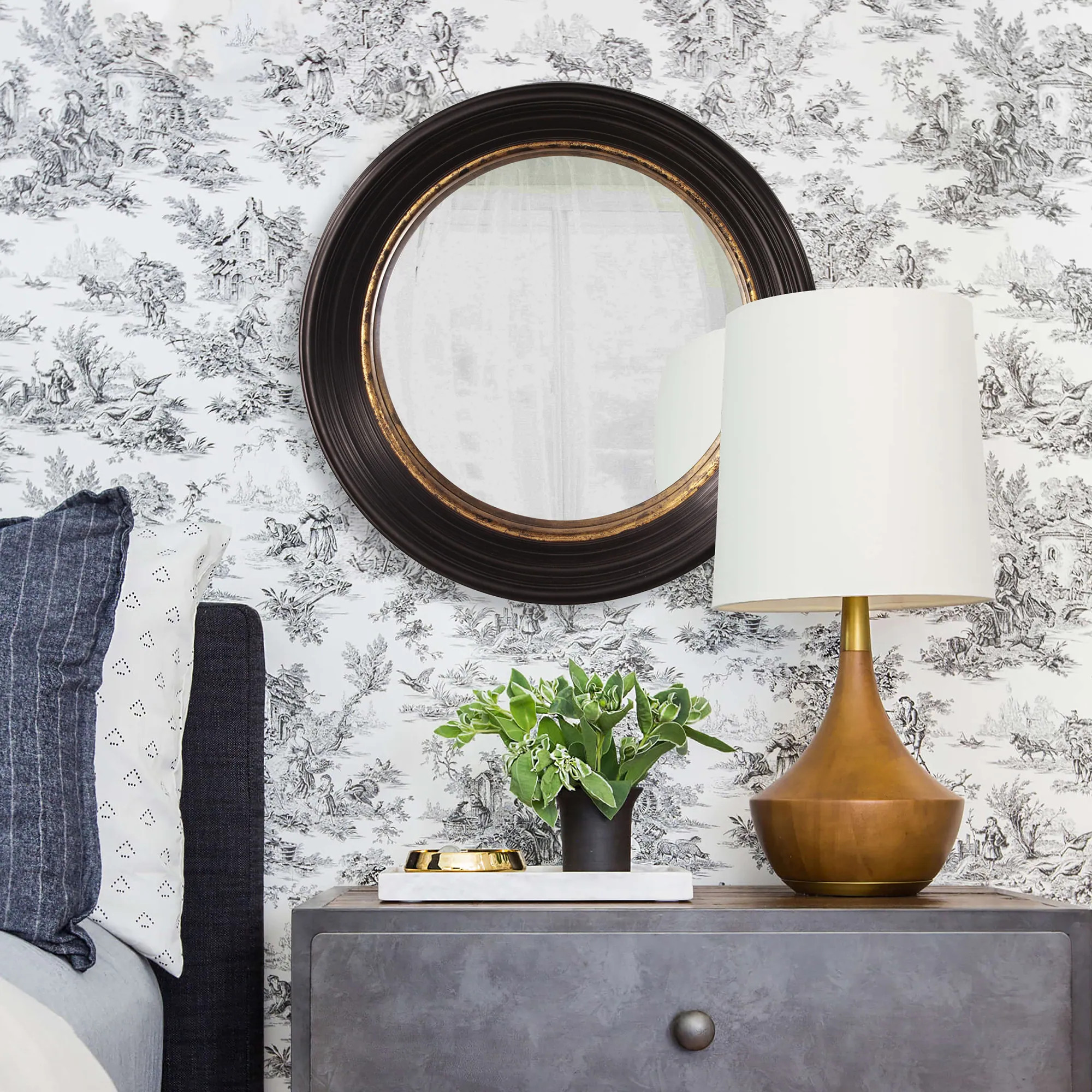 Allan Andrews Rex Convex Accent Wall Mirror 25" - Brown | Bed Bath & Beyond