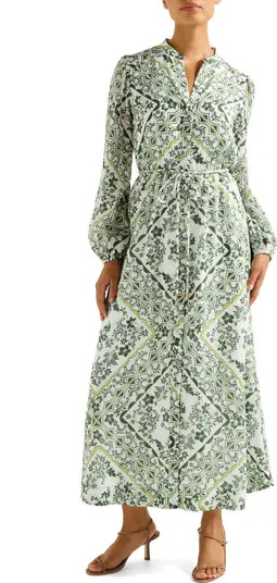 Penelope Printed Long Sleeve Maxi Shirtdress | Nordstrom