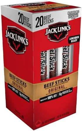 Jack Link's Original Beef Jerky Sticks - Made with 100% Real Beef - Ready to Eat Real Meat Protei... | Amazon (US)