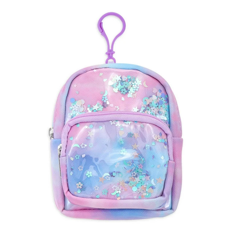 Wonder Nation Girl's Mini Backpack Clip-on Storage Pouch, Pastel Multicolor | Walmart (US)