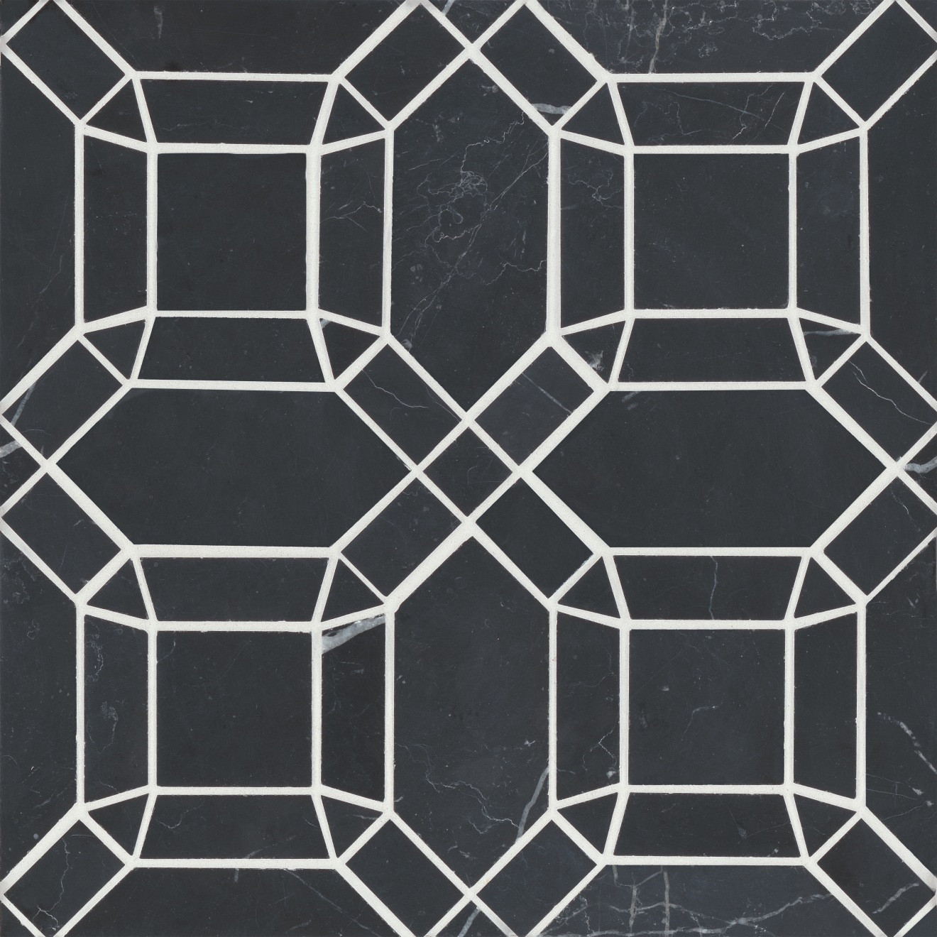 Monet Honed Marble Mosaic 1 Tile in Nero Marquina | Bedrosians Tile and Stone