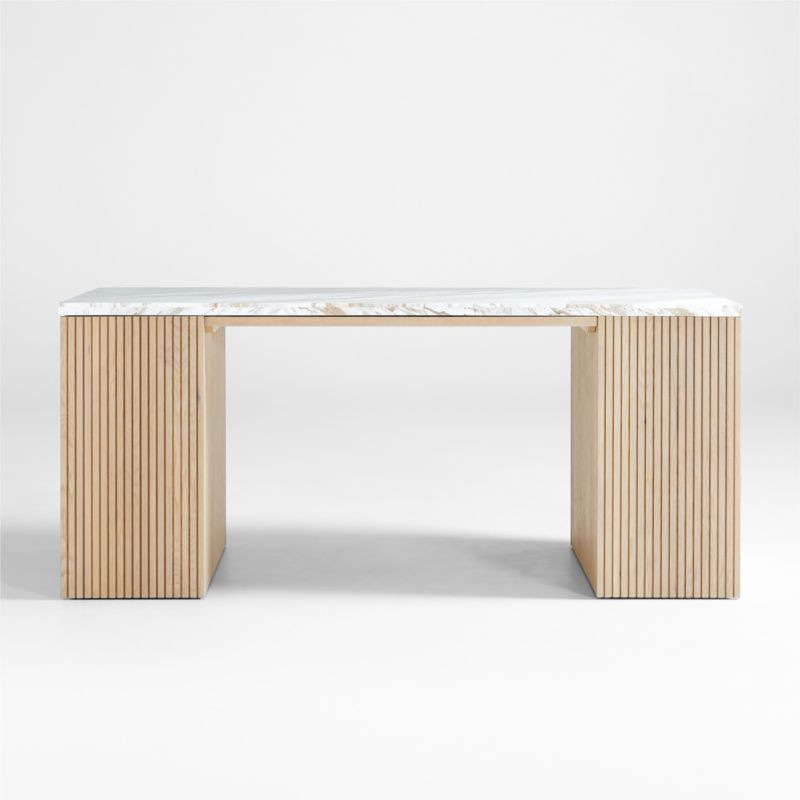 Batten 84" Natural Oak Wood Kitchen Island with Storage + Reviews | Crate & Barrel | Crate & Barrel