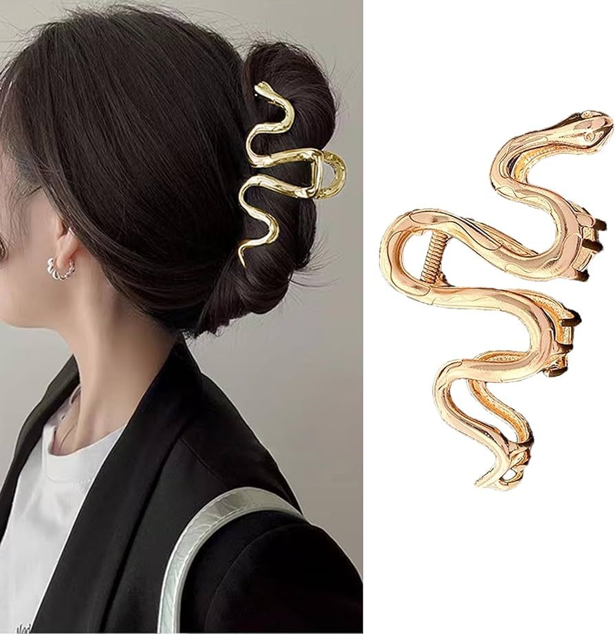 Snake Metal Hair Claw Clip Large Hair Jaw Elegant Hairpin Nonslip Hair Clamp Hair Accessories for... | Amazon (US)