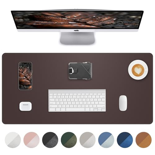 PU Leather Mouse Pad & Desk Mat - 31.5"x15.7" Large Non-Slip Office Desk Pad, Waterproof Laptop &... | Amazon (US)