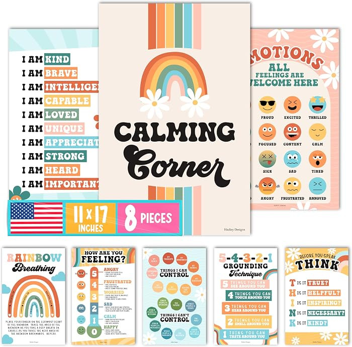 8 Calming Corner Classroom Must Haves, Coping & Feelings Poster for Kids | Amazon (US)