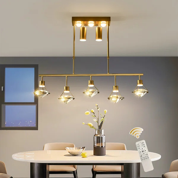 Gedral 10 - Light Gold LED Kitchen Island Pendant | Wayfair North America