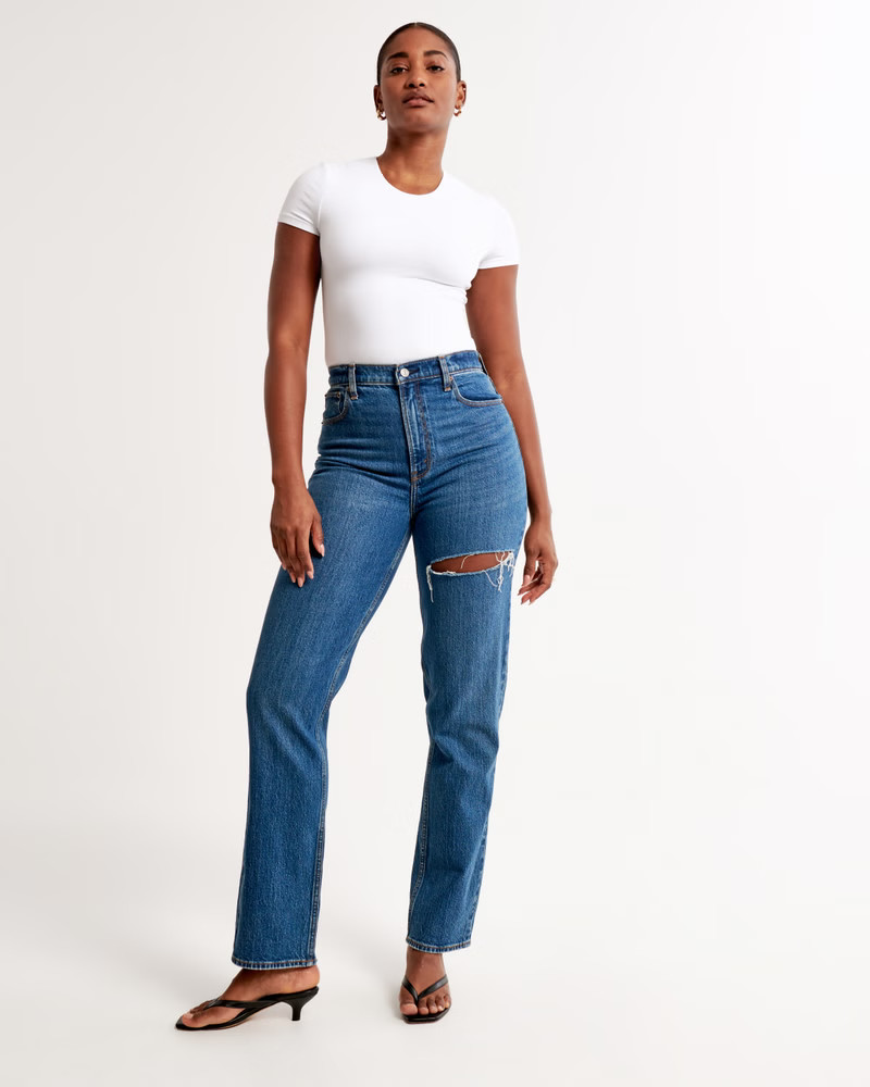 Curve Love Ultra High Rise 90s Straight Jean | Abercrombie & Fitch (US)