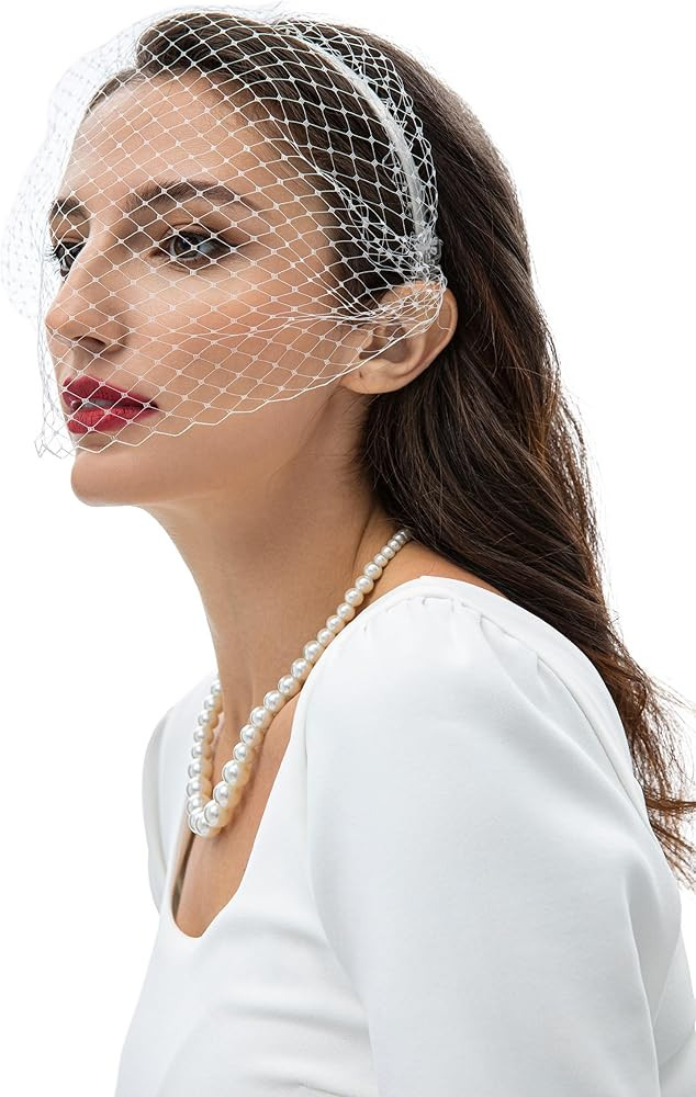 BABEYOND 1920s Flapper Fascinator Mesh Veil Headband Bridal Wedding Tea Party Fascinator Veil for... | Amazon (US)