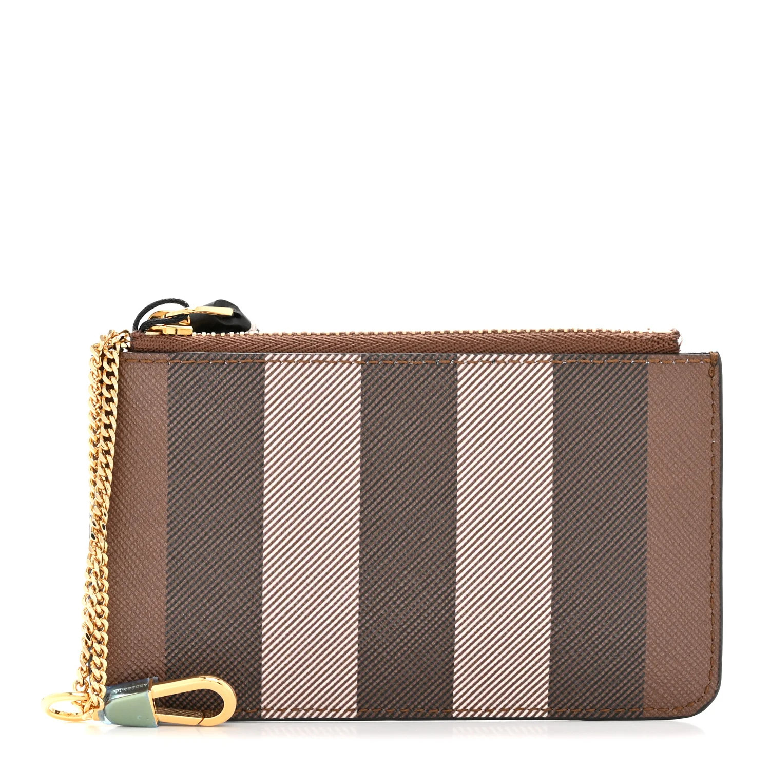 Kelbrook Exaggerated Check Canvas Card Case Birch Brown | FASHIONPHILE (US)